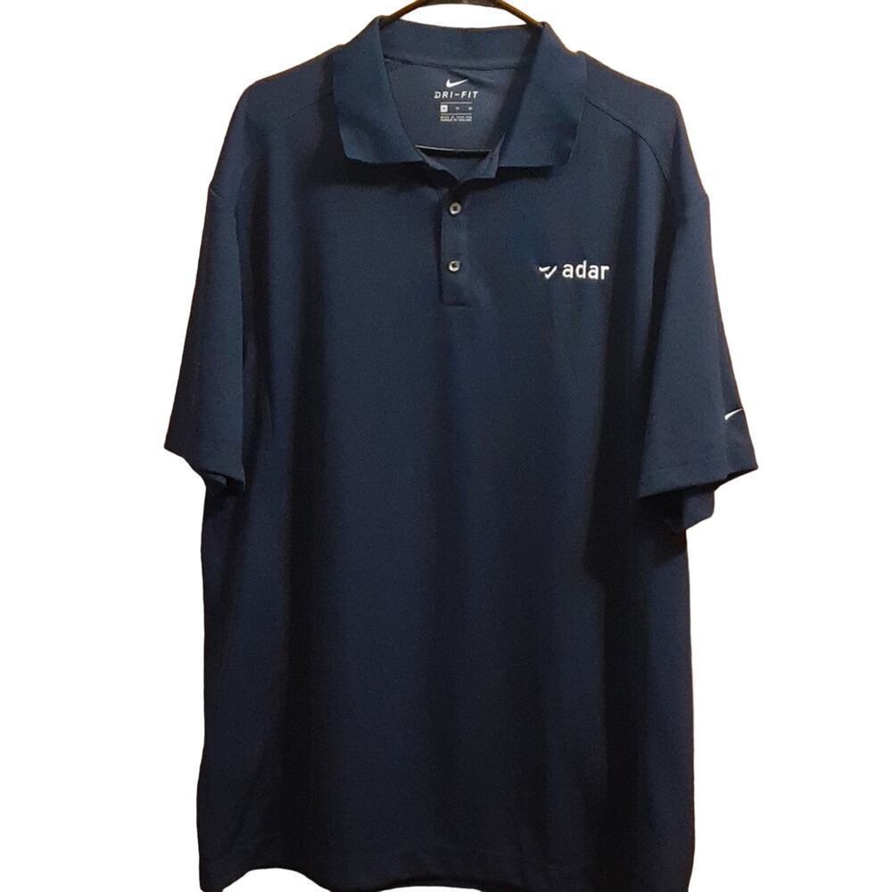 Nike Men's Adar Logo Blue Polo Shirt Size XL/TG